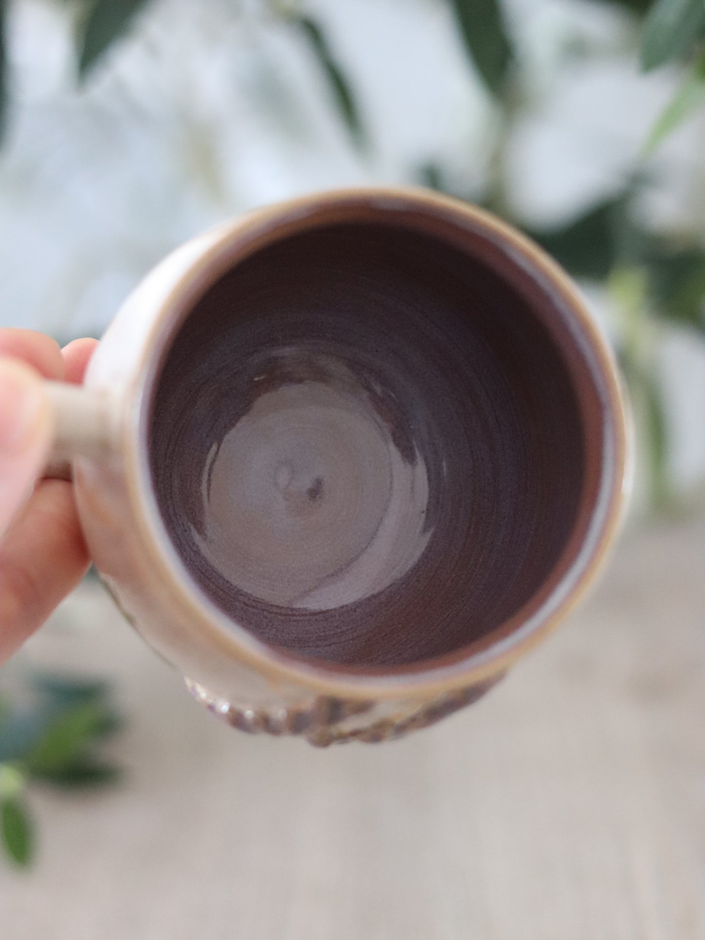 Handgetöpferte Lavendel Tasse